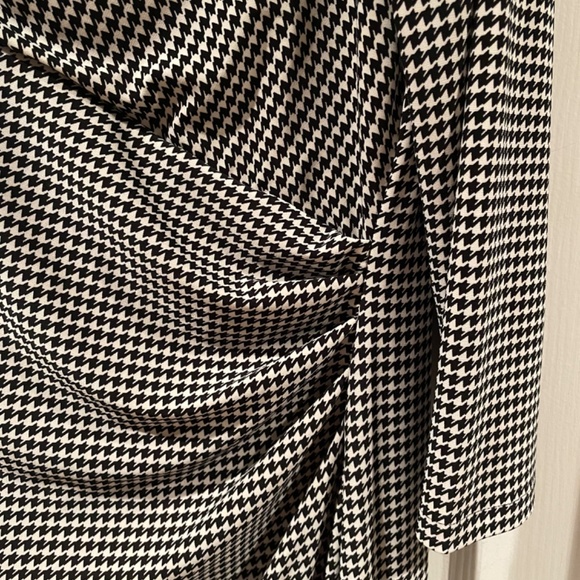 Lauren Ralph Lauren Houndstooth Pleated Jersey Dress Size 14 - Picture 7 of 10